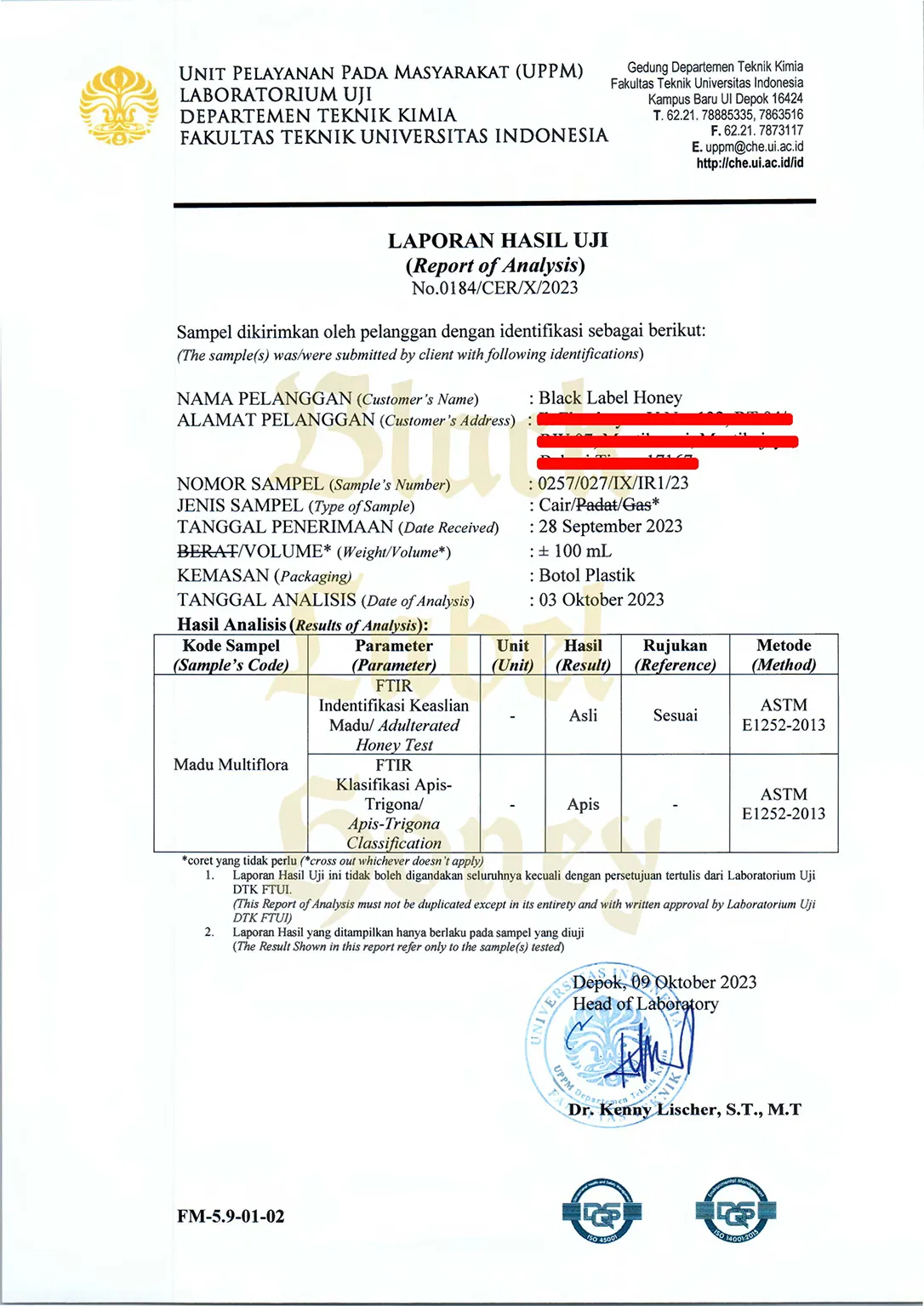 Hasil Uji Lab Madu Multiflora 2023 copy